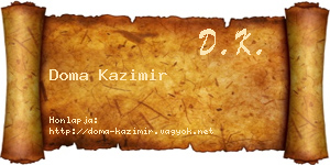 Doma Kazimir névjegykártya